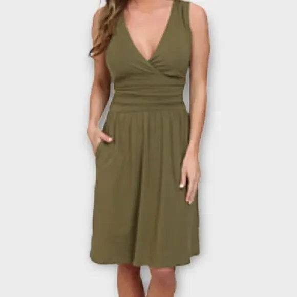 The North Face | Dresses | The North Face Green V Neck Jersey Knit Dress  Size S | Poshmark